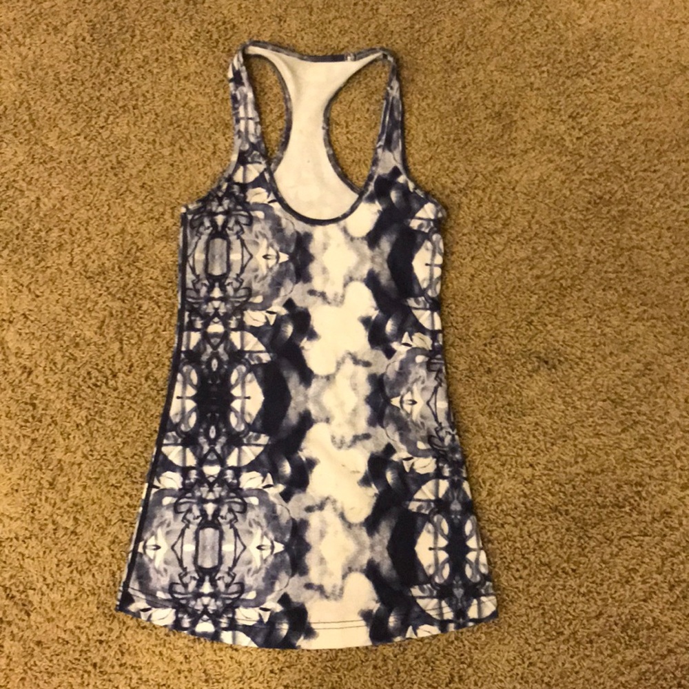 Lululemon tank top. Blue and white tie-dye.